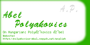 abel polyakovics business card